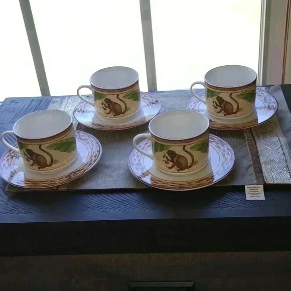 Cup AND SAUCER SET BEAUTIFULLY PORCELAIN  SET BY AMERICAN ATELIER VINTAGE COLLEC - Picture 2 of 6